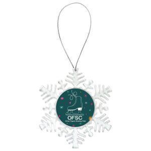 Trophy Plaque Mount Holders for 2" Inserts (Packs) - 4 1/8" Snowflake Ornament with 2" Insert Holder & Silver String (Insert is not included)