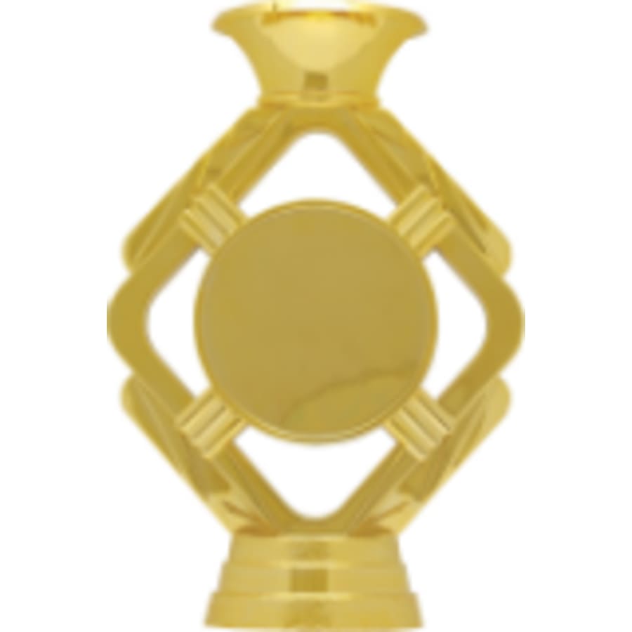 Trophy Plaque Mount Holders for 2" Inserts (Packs) - 5 1/2" Gold Diamond Riser with 2" Insert Holder