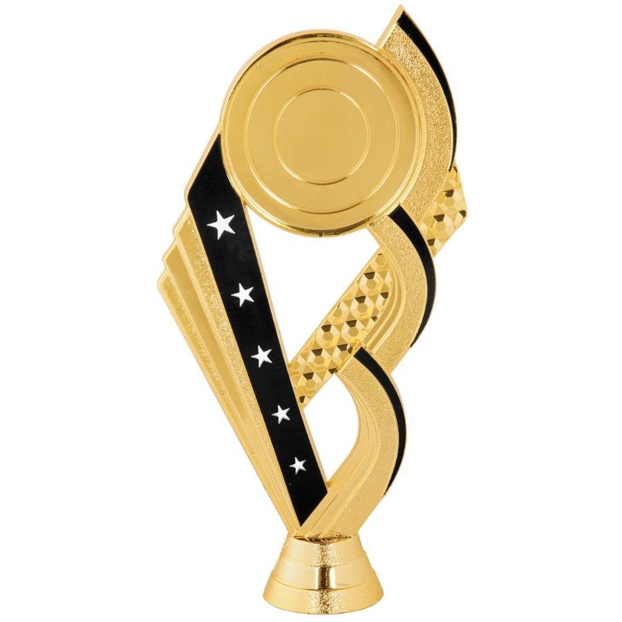 Trophy Plaque Mount Holders for 2" Inserts (Packs) - 6 1/2" Black/Gold 5-Star 2" Insert Holder Figure