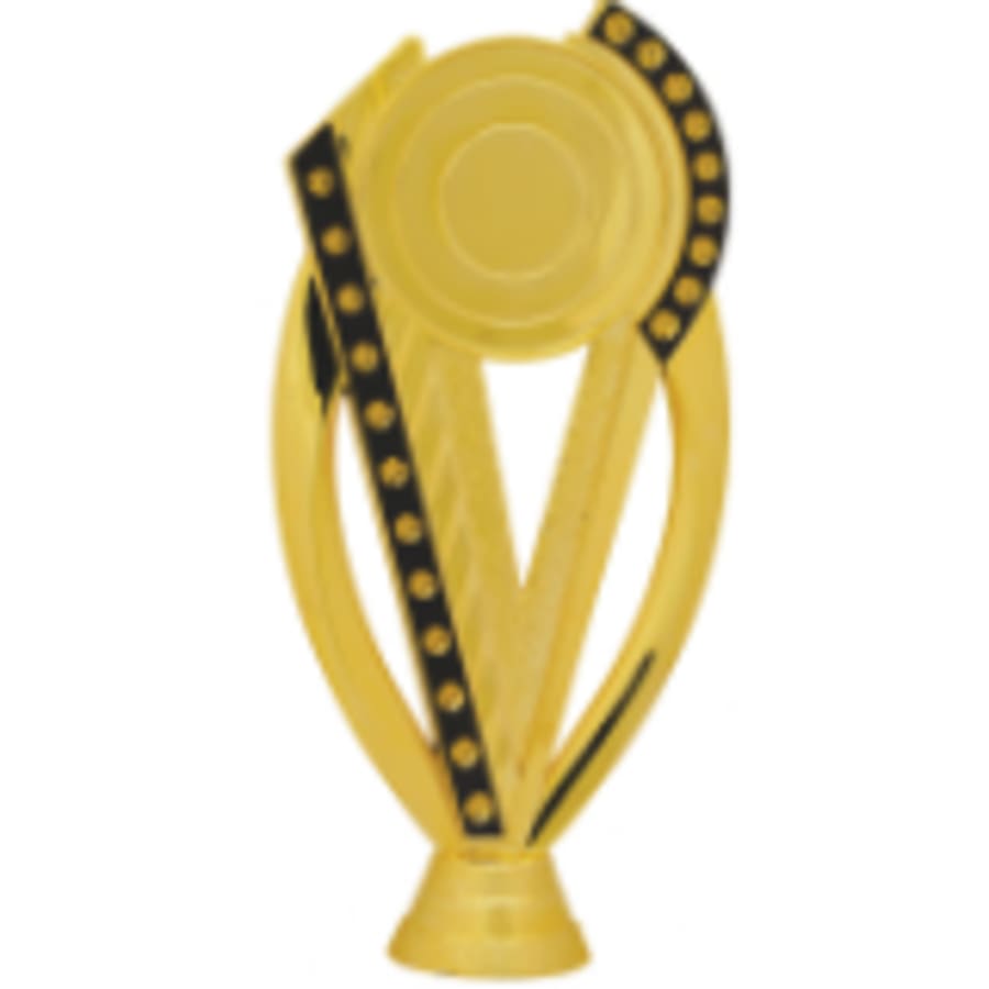 Trophy Plaque Mount Holders for 2" Inserts (Packs) - 6 1/2" Gold/Black Jewel 2" Insert Holder Figure