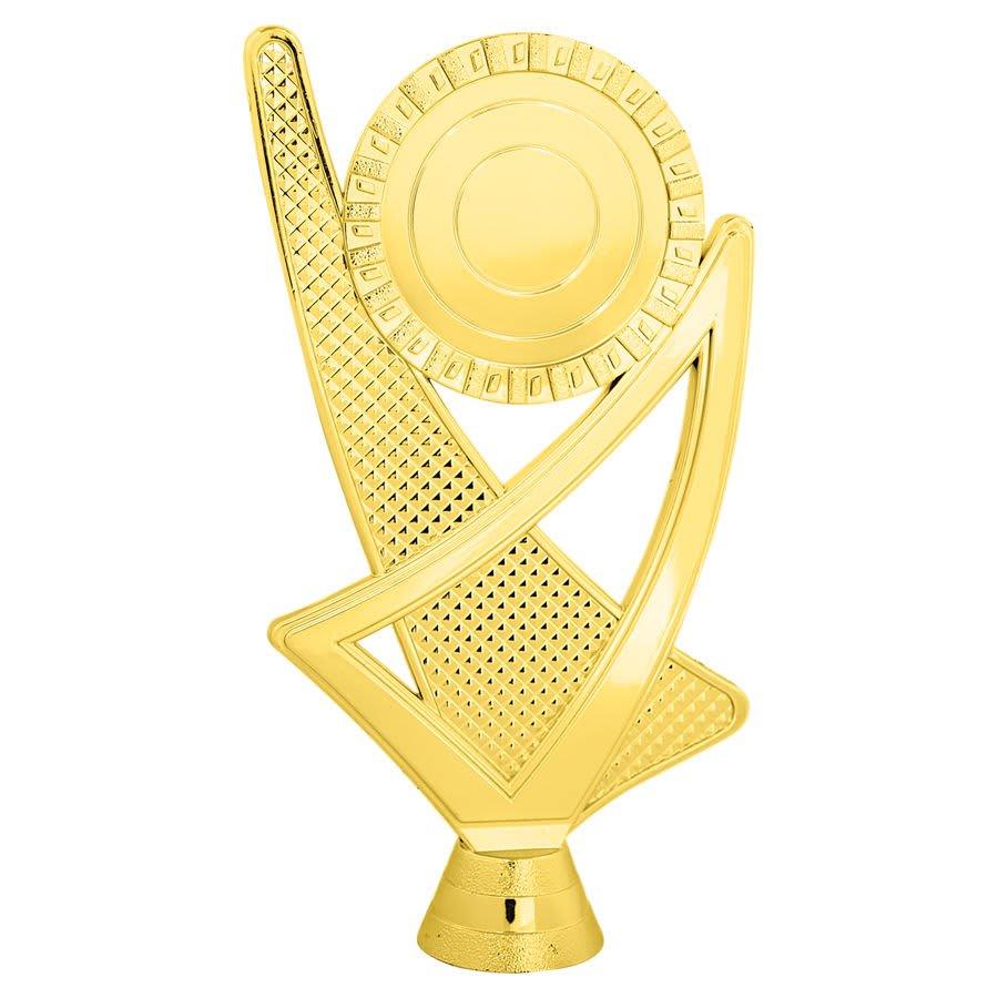 Trophy Plaque Mount Holders for 2" Inserts (Packs) - 6 1/2" Gold Crossed Triangle 2" Insert Holder