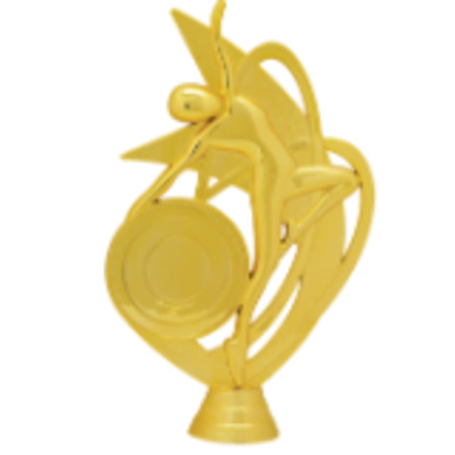 Trophy Plaque Mount Holders for 2" Inserts (Packs) - 6 1/2" Gold Dance 2" Insert Holder Figure