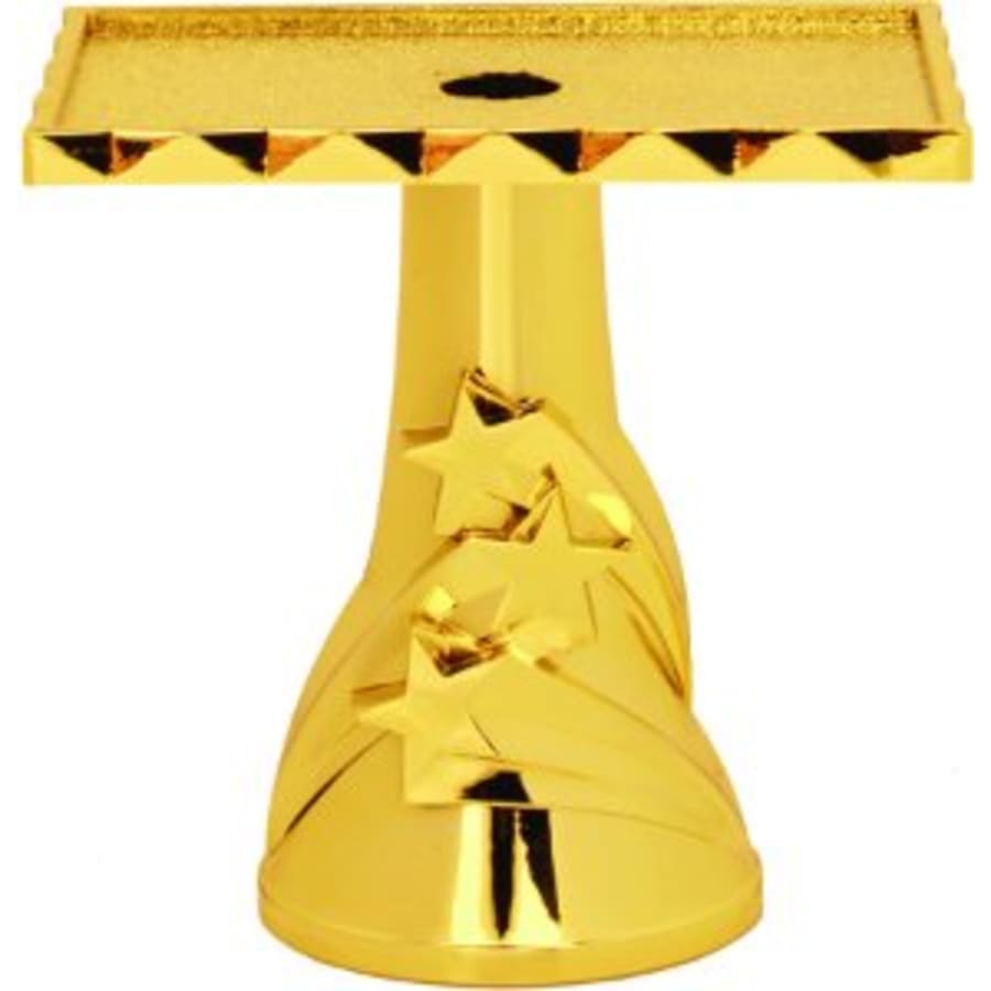 Trophy Risers and 2" Insert Holders (Packs) - 2 1/4" 3D Star Rectangle Pedestal