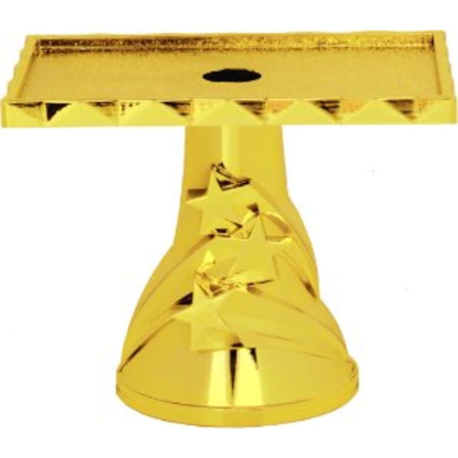 Trophy Risers and 2" Insert Holders (Packs) - 3" 3D Star Rectangle Pedestal
