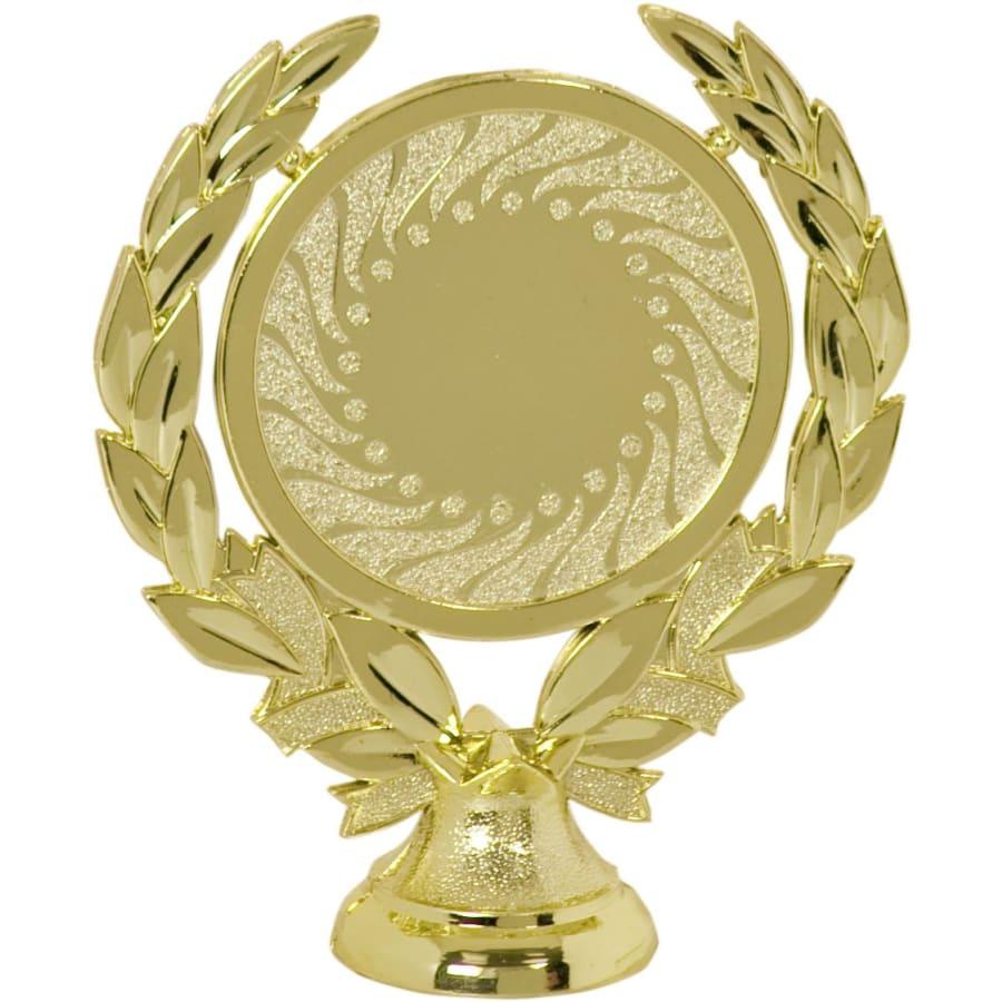 Trophy Risers and 2" Insert Holders (Packs) - 4" Gold Round Wreath 2" Insert Holder Figure