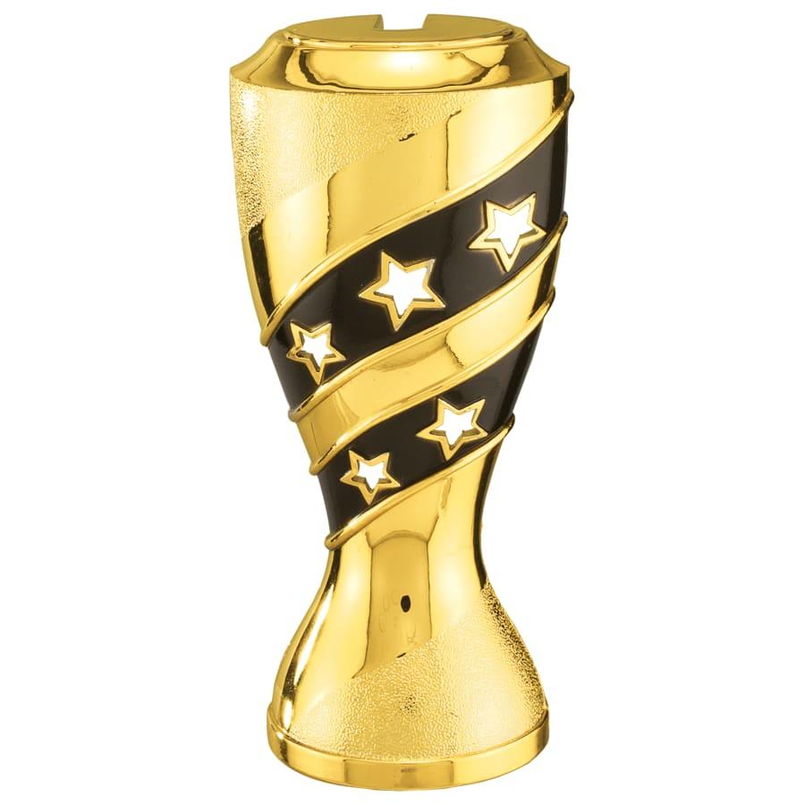 Trophy Risers and 2" Insert Holders (Packs) - 5" Gold/Black 5-Open Stars Riser