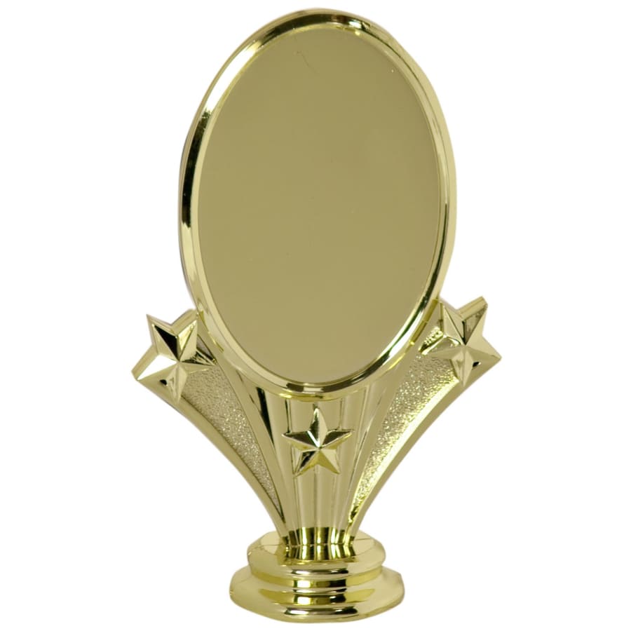 Trophy Risers and 2" Insert Holders (Packs) - 5" Gold Vertical 2" x 3" Oval Insert Holder Figure