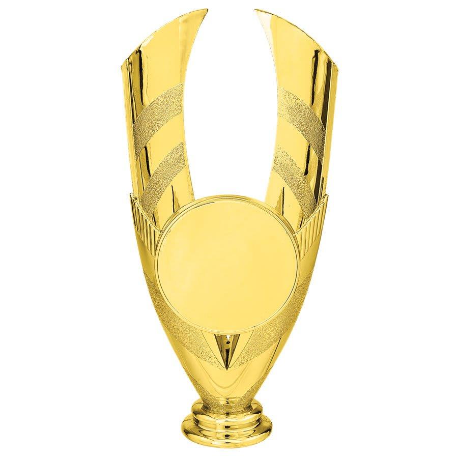 Trophy Risers and 2" Insert Holders (Packs) - 6 1/2" Gold Double Wing 2" Insert Holder Figure