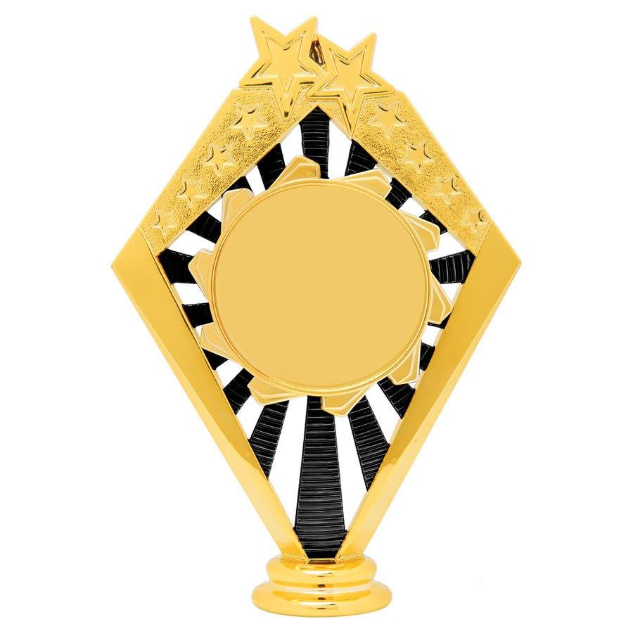 Trophy Risers and 2" Insert Holders (Packs) - 6" Black/Gold Sunrise Figure with 2" Insert Holder