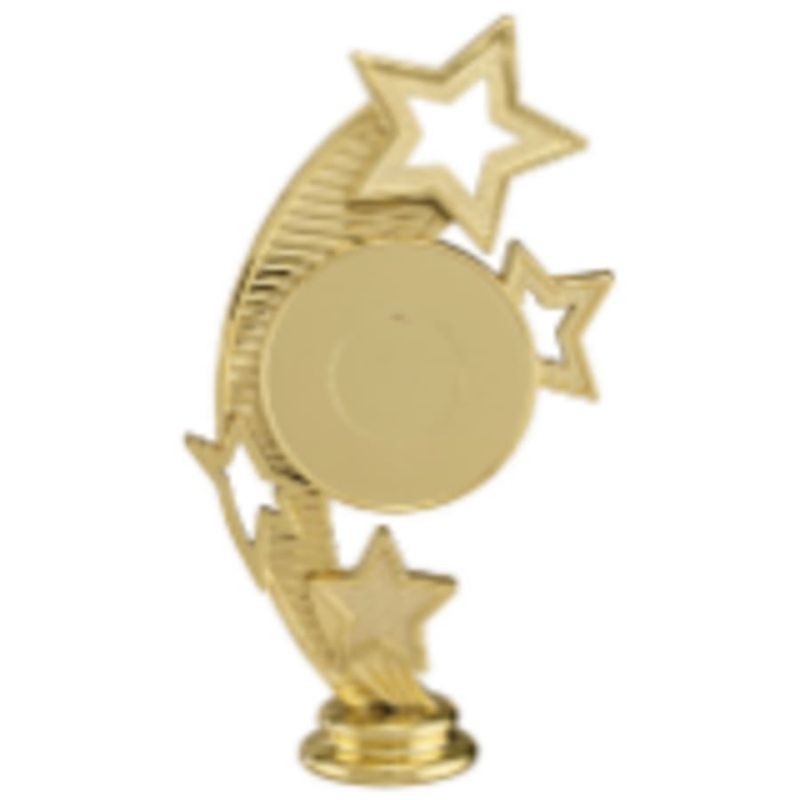Trophy Risers and 2" Insert Holders (Packs) - 6" Curved Star 2" Insert Holder Figure
