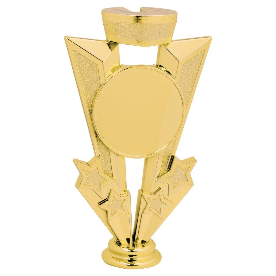 Trophy Risers and 2" Insert Holders (Packs) - 6" Gold "V" Riser with 2" Insert Holder