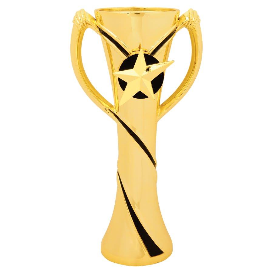 Trophy Risers and 2" Insert Holders (Packs) - 7" Black/Gold Riser with Star