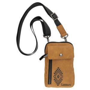 Personalized Crossbody Phone Bag - Light Brown
