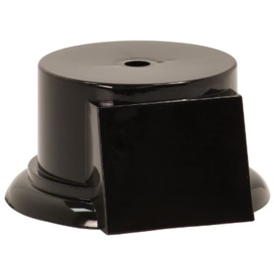 Weighted Plastic Trophy Bases: Square, Round and Pedestal - 2 1/4" Black Round Weighted Plastic Base with Face