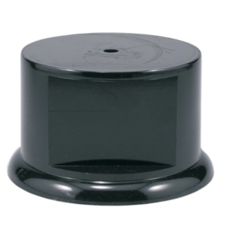 Weighted Plastic Trophy Bases: Square, Round and Pedestal - 3 1/4" Black Weighted Round Plastic Base