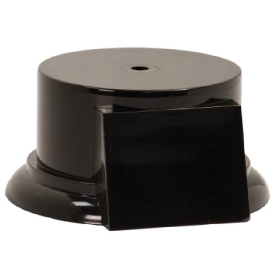 Weighted Plastic Trophy Bases: Square, Round and Pedestal - 3" Black Round Weighted Plastic Base with Face