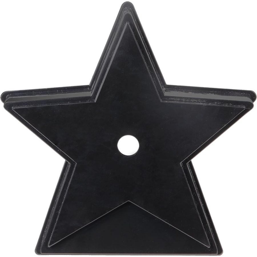 Weighted Plastic Trophy Bases: Square, Round and Pedestal - 4 3/4" x 4 3/4" Black Star Centerhole Countersunk Weighted Plastic Base
