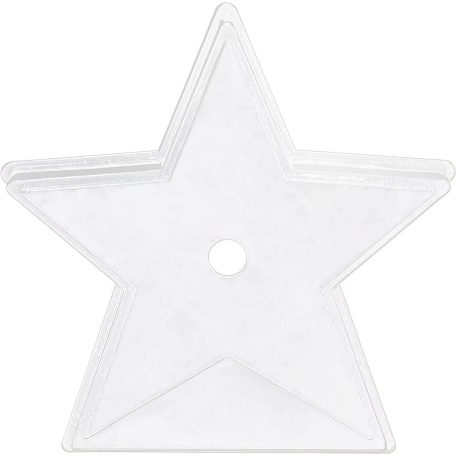 Weighted Plastic Trophy Bases: Square, Round and Pedestal - 4 3/4" x 4 3/4" White Star Centerhole Countersunk Weighted Plastic Base
