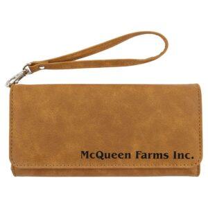 Personalized Wristlet Wallet - Light Brown