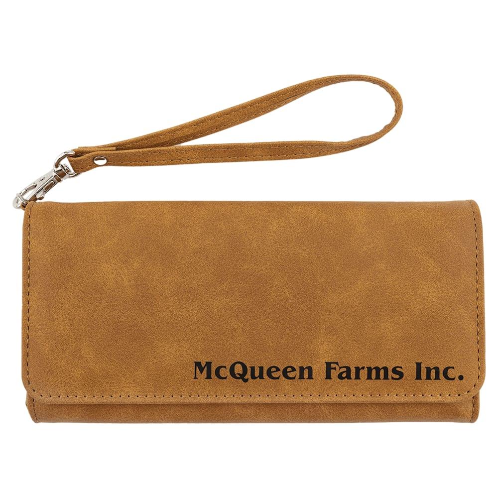 Personalized Wristlet Wallet - Light Brown