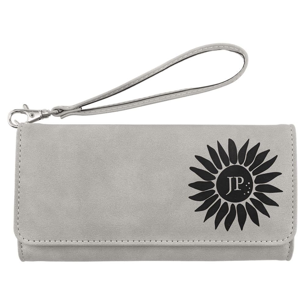 Personalized Wristlet Wallet - Light Gray